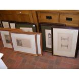 A collection of framed and glazed Chippendale furn