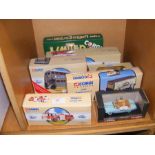 Boxed Corgi die cast vehicles including bus