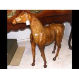 A Liberty style leather horse - height 70cm