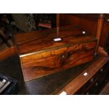 A Victorian walnut and brass bound writing slope w