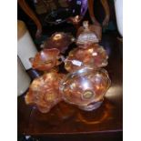 A quantity of vintage Carnival glass