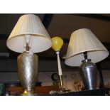 Two table lamps, together with a mid-century atomi