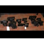 A collection of eleven folding Agfa and other came