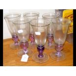 A suite of six Isle of Wight wine glasses - 19cms