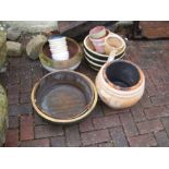 An assortment of terracotta pots and planters