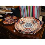 Three Imari plaques - the largest 46cm diameter