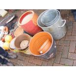 A medley of terracotta and other plant pots