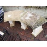 A manufactured stone bench - length approx. 122cms