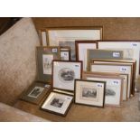 A medley of antique engravings and pictures