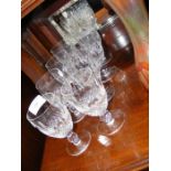 A set of eight Waterford cut glass wine glasses