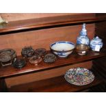 Assorted Chinese bowls and vases etc.