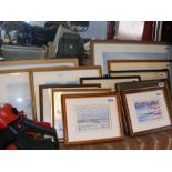 A large assortment of framed and glazed pictures