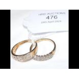 Two dress rings in gold settings