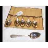 Six silver dessert spoons with Scottish hallmarks