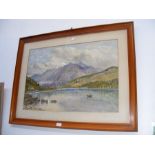 MACDOUGALL - watercolour of Highland lake scene -