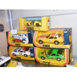 Five boxed Corgi sports cars - No's 163, 300, 323,