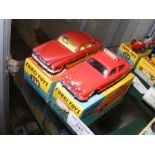 Two boxed Corgi Jaguar cars, 2.4 Fire Service car