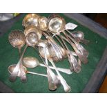 A selection of silver and other flatware