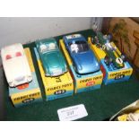 Four boxed Corgi sports cars - No's 155, 300, 302