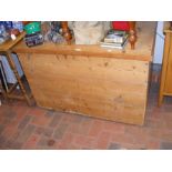 A large stripped pine chest - width 110cm