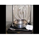 A Man in the Moon silver Christening set by Lanson