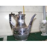 A silver coffee pot with Victorian London hallmark