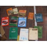 Various Haynes vehicle manuals including Landrover