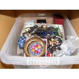 A box of assorted costume jewellery