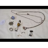Various ladies silver jewellery including rings et