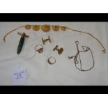 A gold dress ring, cufflinks etc.