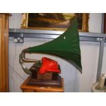 A HMV gramophone with horn circa 1930's