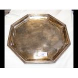 An American silver octagonal waiters tray - 29cms