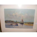 JOHN TUCK - watercolour of estuary scene - 36cm