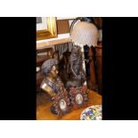 A decorative table lamp, modern bust of Beethoven,