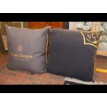 Two large Verve Clicquot cushions