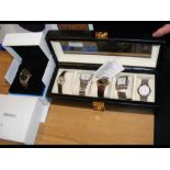 A boxed Seiko gents wrist watch together with five