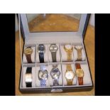 A selection of ten vintage gents wrist watches