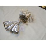 A set of six silver dining forks with London hallm