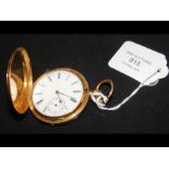 A gents 18ct gold hunter pocket watch with separat