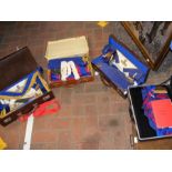 Assorted Masonic regalia in various cases