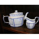 An antique Castleford teapot and milk jug