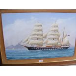 PAPALUCA - a gouache of the yacht M. Y. Fantome II