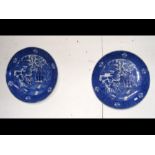 A pair of 40cm diameter antique Oriental chargers