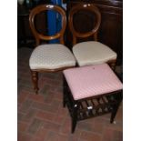 A pair of Victorian dining chairs, together with a