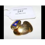 A pair of gents 9ct gold enamel sailing cufflinks