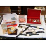 Various costume jewellery and wrist watches