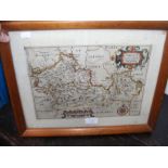 An early antique hand coloured map of Berkshire -