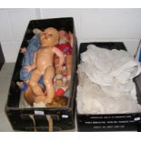 A vintage Rosebud baby doll, together with others