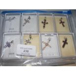 A selection of new shop stock silver stone set cro