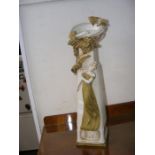 A large Royal Dux figural vase - 68cms high